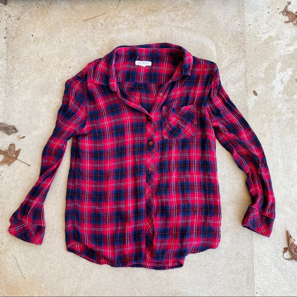 BEACHLUNCHLOUNGE red blue flannel small